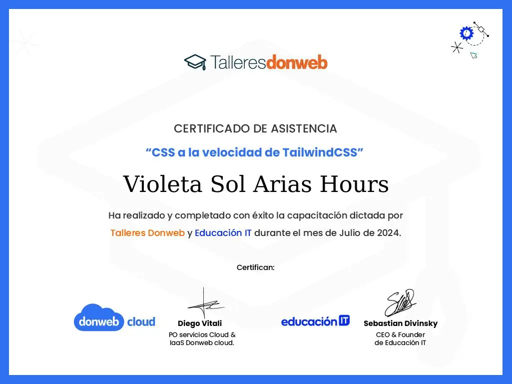 TailwindCss Certificate